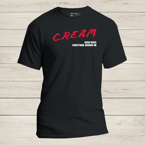 C.R.E.A.M. Wu-Tang Unisex T-Shirt - Retro D.A.R.E. Parody 90s Hip Hop Tee NEW - Picture 1 of 3